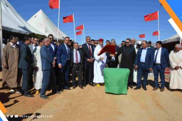 محمد صديقي وزير الفلاحة يعطي اشارة اطلاق أشغال بناء مسلك قروي بتارسواط اقليم تيزنيت